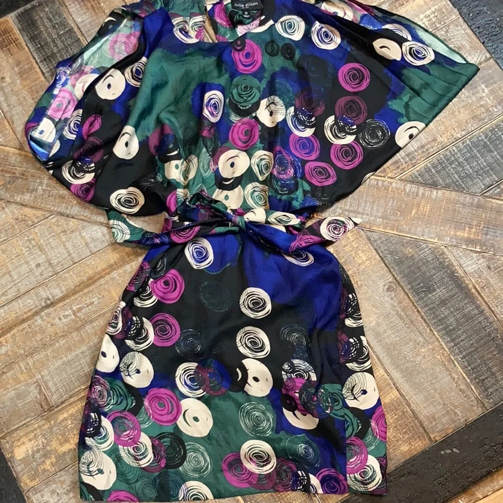 Julie Dillon mod print/cold shoulder dress. Sz 10 - Picture 1 of 2